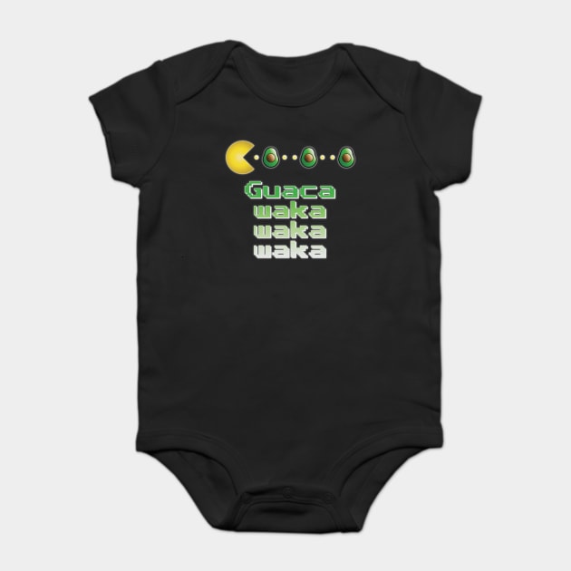 Guaca-Waka-Waka-Waka Retro 80s Video Game Baby Bodysuit by Nonstop Shirts